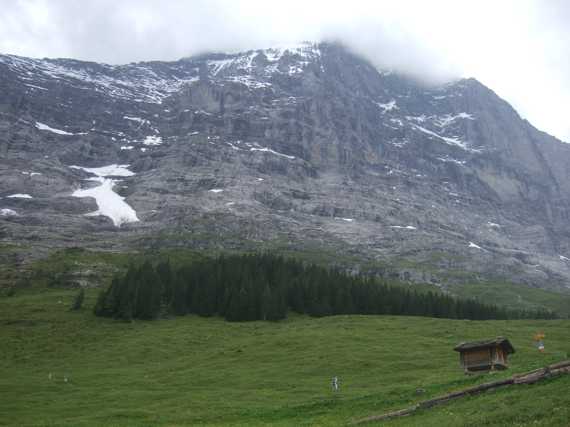 Blick zurck auf die Eiger Nordwand