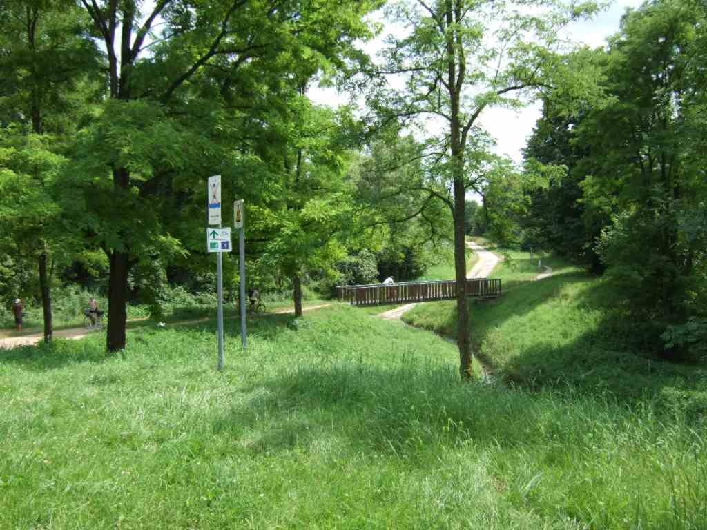 Blick zurck auf die Furt, wahlweise mit Brcke